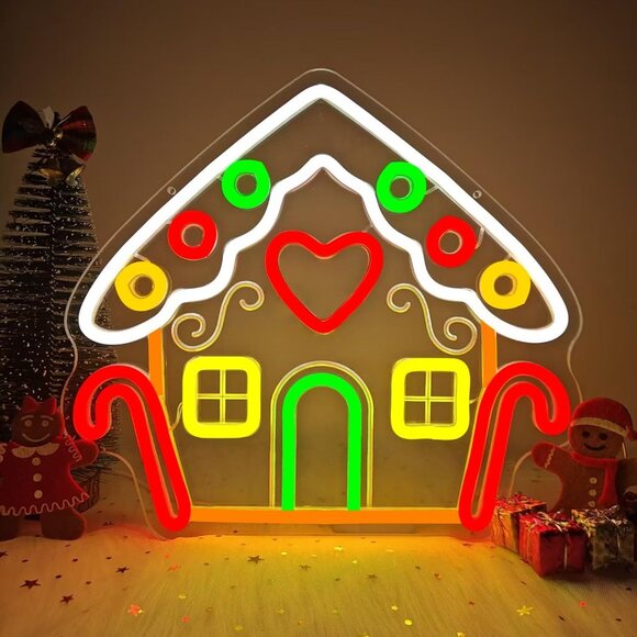 Other - New Gingerbread House Neon Sign LED Light for Christmas, Window & Holiday Decor